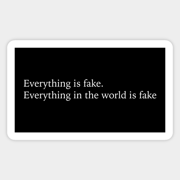 Everything is fake Everything in the world is fake Everything Is Fake